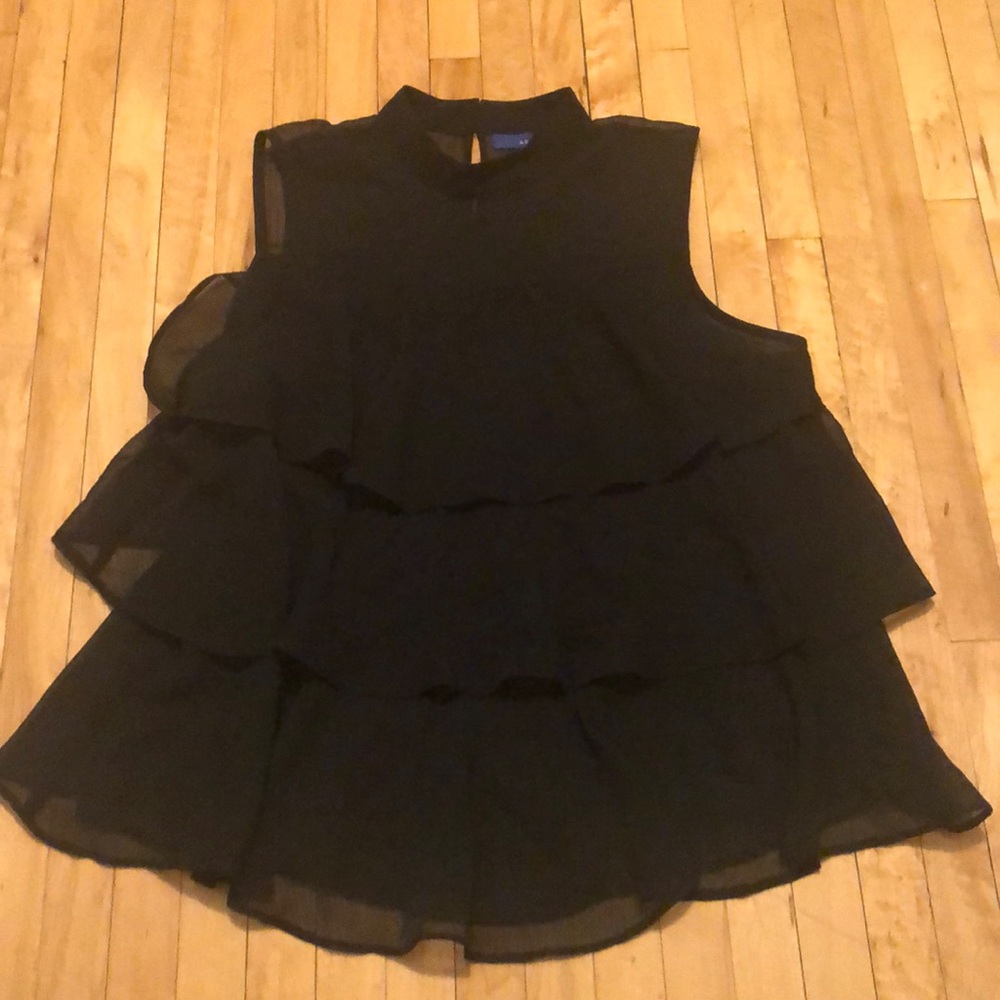 Black layered see through blouse